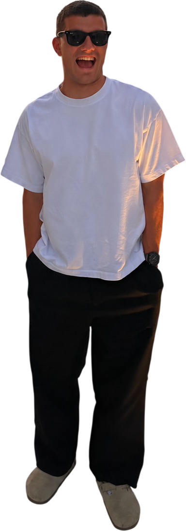 Luka, who hosts the sessions, laughing in sunglasses